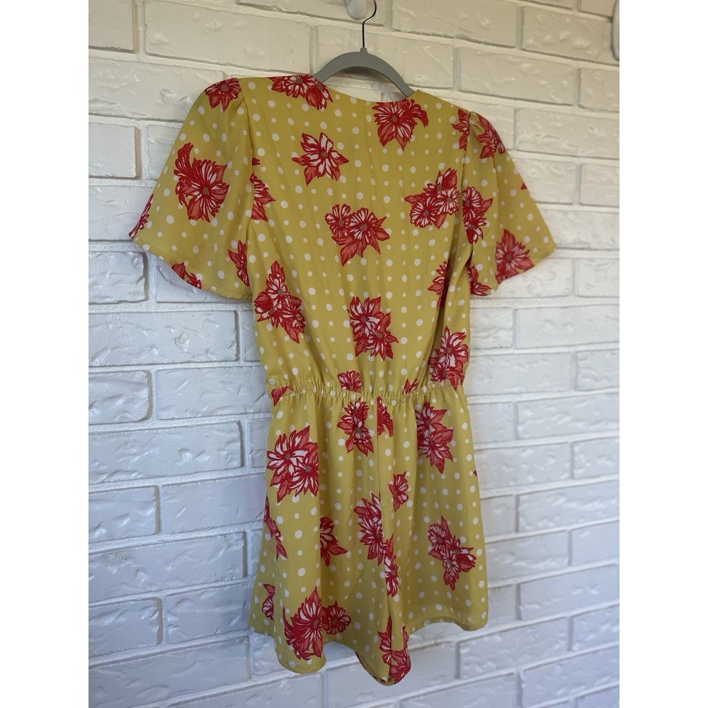 Lost + Wander Yellow Polka Dot Floral Romper XS - Picture 6 of 9